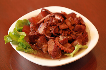 Chinese traditional food, Stewed pork with Octopus