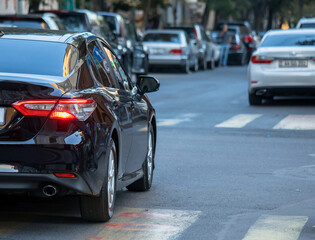 car traffic in crosswalk