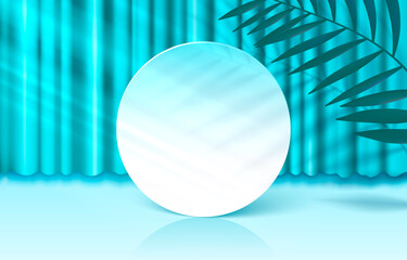 Presentation stage podium with lighting, Stage Podium Scene with for Award Ceremony on color Background. Vector