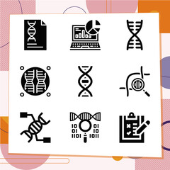 Simple set of 9 icons related to allegations