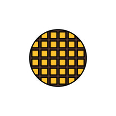 waffles fast food coloured icon vector illustration