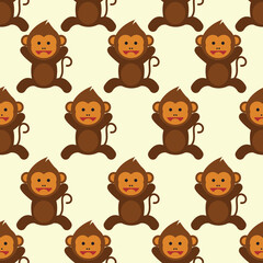 monkey ornament seamless pattern. vector illustration
