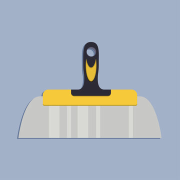Putty knife. Devices for construction and mechanics. Vector illustration.