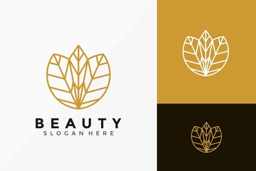 Luxury Beauty Leaf Elegant Logo Design. Creative Idea logos designs Vector illustration template