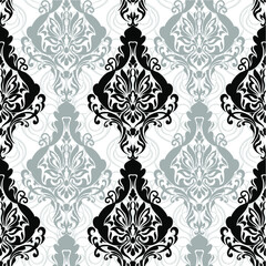 Set of Oriental vector damask patterns for greeting cards and wedding invitations.