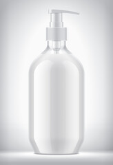 Dropper bottle on background with non-transparent liquid. 