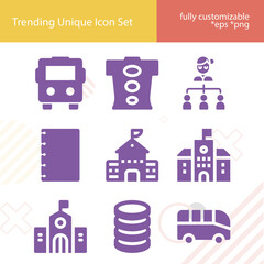 Simple set of elementary related filled icons.