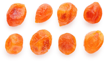 Dried oranges isolated on white background.