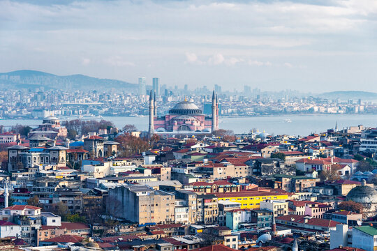 Hagia Sophia view from Suleymaniye Mosque in Istanbul