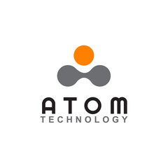 Atom technology logo design template