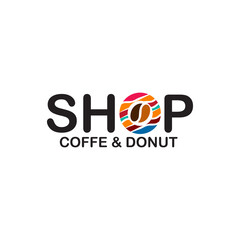 Donut and coffee shop logo design