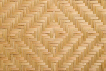 Brown woven bamboo pattern texture background, Thai style handicraft from natural product