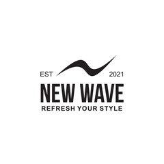 N letter wave logo design template