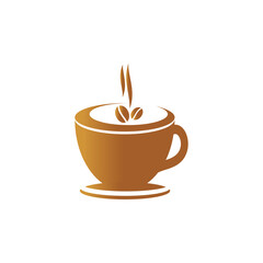 coffee cafe logo icon vector template with gradient color collection.