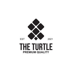 Turtle logo design formed by rhombus shape icon template