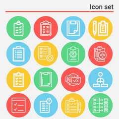 16 pack of tasks  lineal web icons set