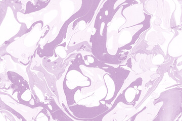 Pink marble ink texture on watercolor paper background. Marble stone image. Bath bomb effect. Psychedelic biomorphic art.