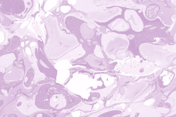Pink marble ink texture on watercolor paper background. Marble stone image. Bath bomb effect. Psychedelic biomorphic art.