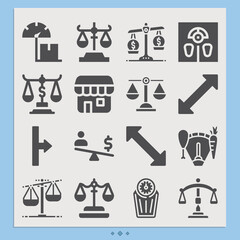 Simple set of models related filled icons.