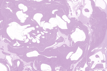 Pink marble ink texture on watercolor paper background. Marble stone image. Bath bomb effect. Psychedelic biomorphic art.