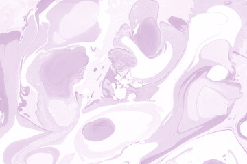 Pink marble ink texture on watercolor paper background. Marble stone image. Bath bomb effect. Psychedelic biomorphic art.