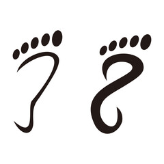 Obraz premium Foot palm set icon template vector