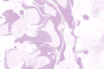 Pink marble ink texture on watercolor paper background. Marble stone image. Bath bomb effect. Psychedelic biomorphic art.