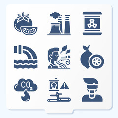 Simple set of 9 icons related to pesticides