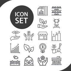 Simple set of reflecting related lineal icons.