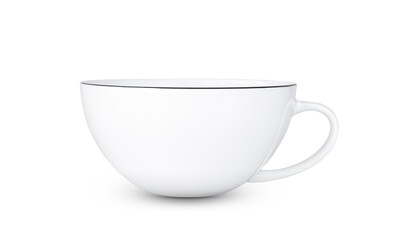 empty white tea cup isolated on white background