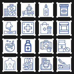 16 pack of care for  lineal web icons set