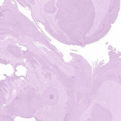 Pink marble ink texture on watercolor paper background. Marble stone image. Bath bomb effect. Psychedelic biomorphic art.