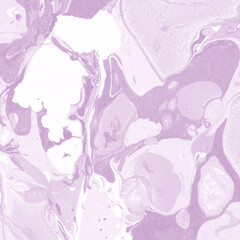 Pink marble ink texture on watercolor paper background. Marble stone image. Bath bomb effect. Psychedelic biomorphic art.