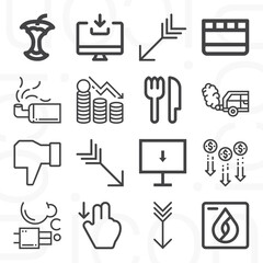 Fototapeta premium 16 pack of consume lineal web icons set