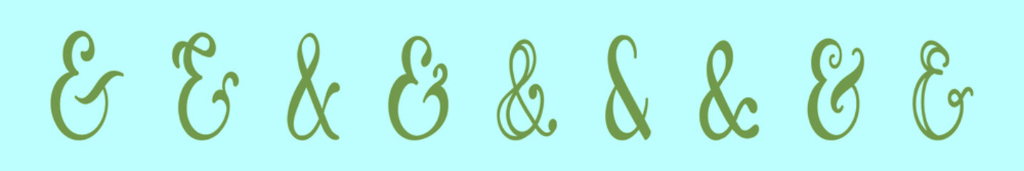Obraz premium set of ampersand cartoon icon design template with various models. vector illustration isolated on blue background