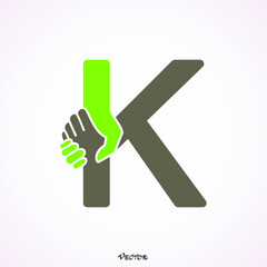 Exclusive Classic Typography handshake K Letter and k letter Combine Logo Emblem Monogram