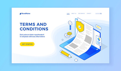 Modern banner representing website terms and conditions