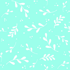Fototapeta na wymiar Vector seamless blue and white floral organic pattern. Seamless vector floral background. Man-made twigs. Abstract background. Pattern for paper. Pattern for children's textiles.
