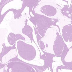 Pink marble ink texture on watercolor paper background. Marble stone image. Bath bomb effect. Psychedelic biomorphic art.
