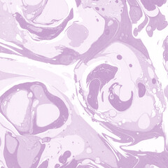 Pink marble ink texture on watercolor paper background. Marble stone image. Bath bomb effect. Psychedelic biomorphic art.