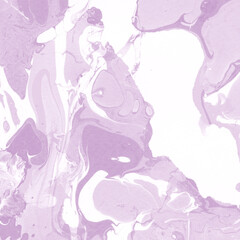 Pink marble ink texture on watercolor paper background. Marble stone image. Bath bomb effect. Psychedelic biomorphic art.