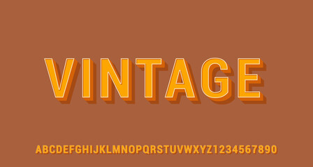 Vintage 3d text effect, suitable for flyer, poster, headline, logotype, monogram