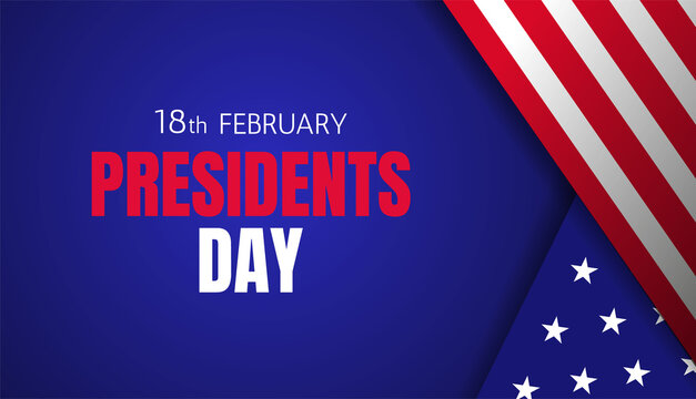 18th february Presidents day banner design with flag elements