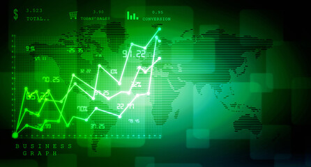 2d rendering Stock market online business concept. business Graph 
