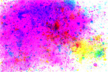 Bright purple spots and abstract stains on a white background