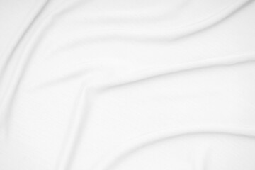 White fabric, cloth soft waves texture background.