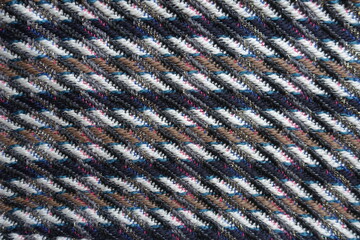 View of multicolored tweed fabric with lurex from above