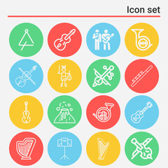 16 pack of seating room  lineal web icons set