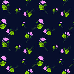 Fototapeta premium seamless small vector flower design pattern on background