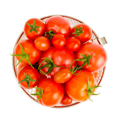 Ripe tasty juicy tomatoes of different shapes. Studio Photo